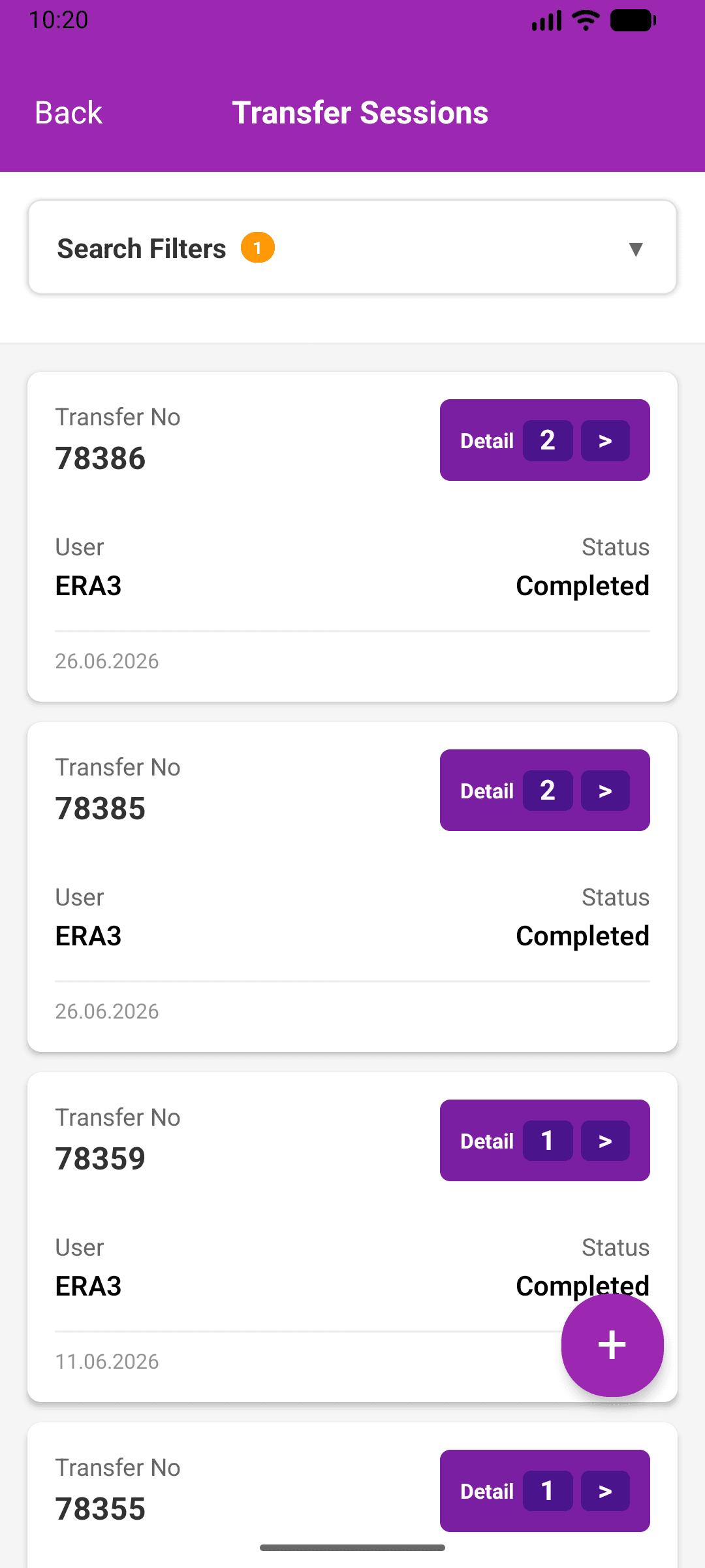 Transferência WMS